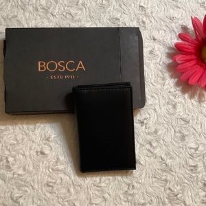 Bosca | Men's Calling Card Case Wallet in Nappa Vitello Italian Leather